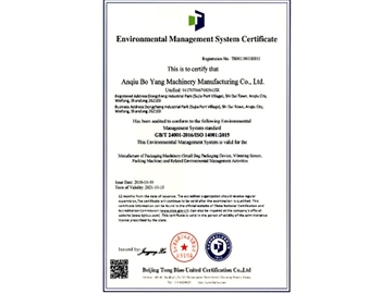 iso24001 environment management system certificate